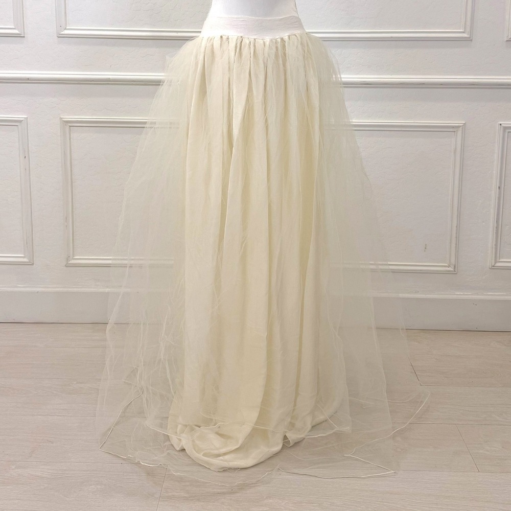 Sew Trendy Maternity Skirt and Shorts Set Cream Pink Tulle Pregnancy Photoshoot